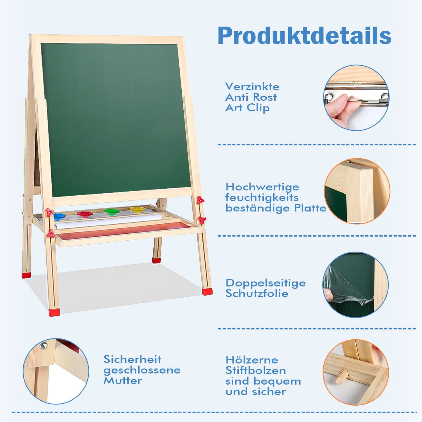 2 in 1 Holz-Tafel und Whiteboard